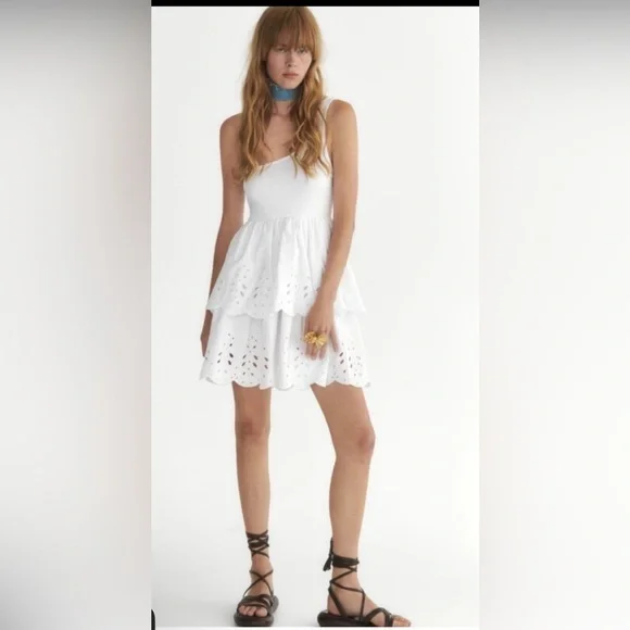 embroidered white dress zara Zara main image 1